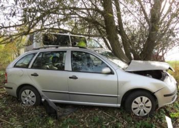 Řidička dostala smyk a mimo krajnici narazila do stromu