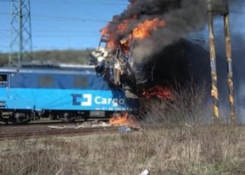 Tragická srážka dvou nákladních vlaků u obce Světec